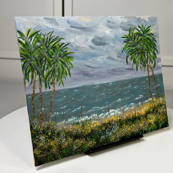 "Before The Storm" Seascape Original Acrylic Painting 8"x10" Unframed - Picture 3 of 7
